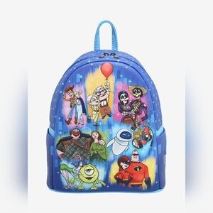 Loungefly Disney Blue Pixar Movies Family Mini Backpack NWT